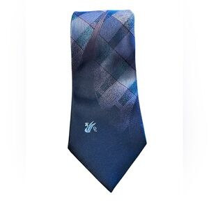 Don Loper Beverly Hills Silk Blend Purple Tone Geometric Print Logo Tie